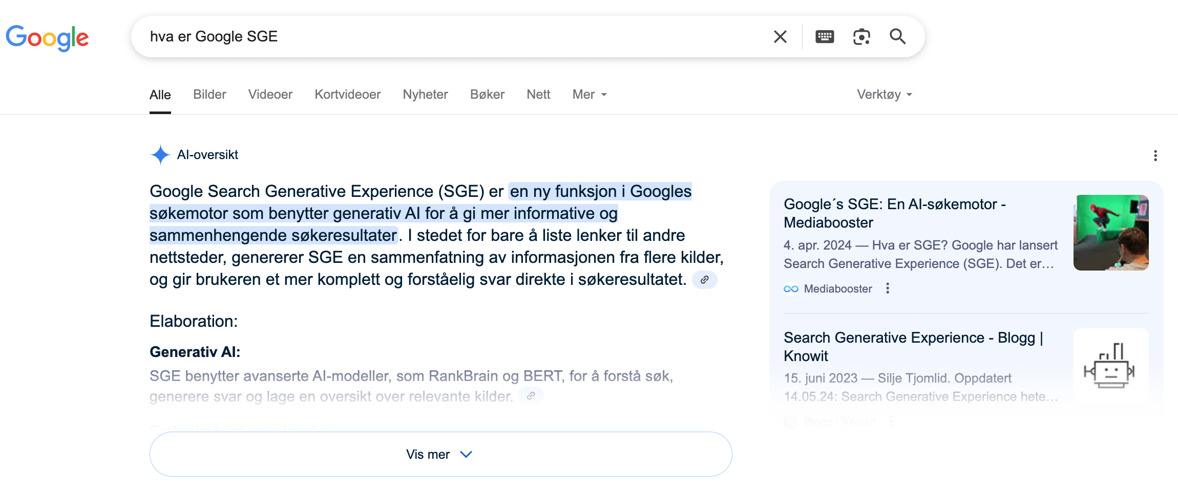 Hva er Google SGE og AI-synlighet